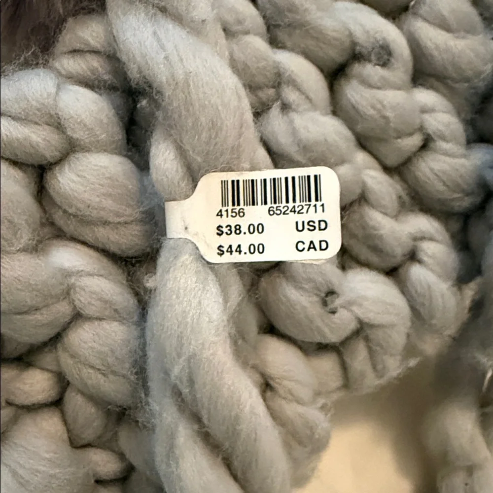 Anthropologie Chunky Knit Embellished Ear Warmer - Gray